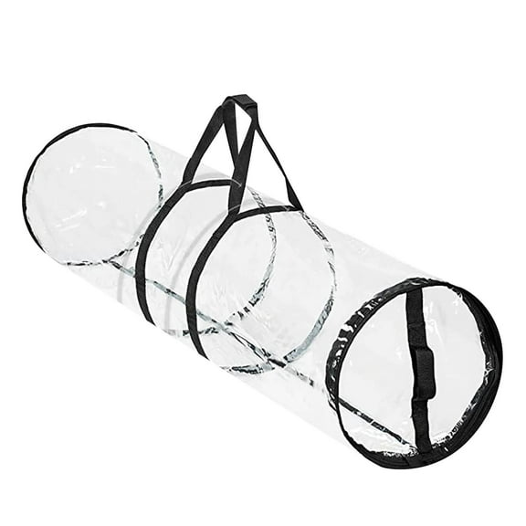 Christmas Storage Bag Christmas Clear Zipper Storage Box Gift Wrap Storage Bag Holiday Paper Tube Storage