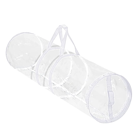 Christmas Storage Bag Christmas Clear Zipper Storage Box Gift Wrap Storage Bag Holiday Paper Tube Storage