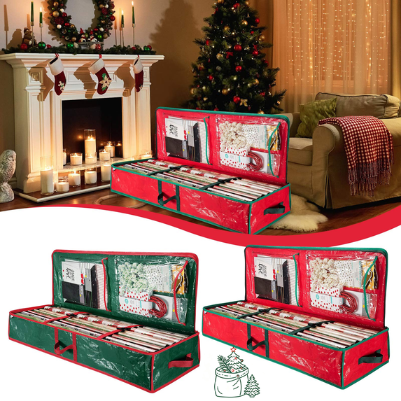 Christmas Storage Bag, Multi‑Purpose Xmas Decor Organizer for Holiday Decoration Storage, Large Capacity Holiday Storage for Wreath, Tree Ornaments, Farmhouse Christmas Decor & New Year Home Decor