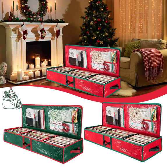 Christmas Storage Bag, Multi‑Purpose Xmas Decor Organizer for Holiday Decoration Storage, Large Capacity Holiday Storage for Wreath, Tree Ornaments, Farmhouse Christmas Decor & New Year Home Decor