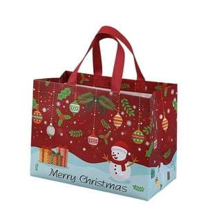 1Pc Extra Large Christmas Canvas Gift Bags, Gift Bags Reusable Shopping Bags  have Santa Claus Plaid Merry Christmas ​Pattern of Gift Bag for Christmas  Party, Christmas Surprise, Student Canvas Bag