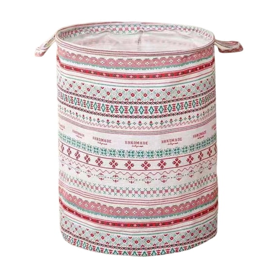 Christmas Storage Basket, Foldable Laundry Hamper with Waterproof Lining, Large Collapsible Bin for Blankets Toys, Festive Home Organizer