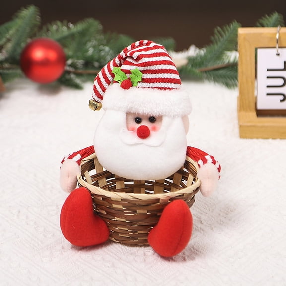 Christmas Storage Basket, Santa Claus Snowman Candy Bowl, Santa Claus, Reindeer, Snowman Candy Bowl - Sugar Snack Container for Table & Desk Decorationfor Winter Table Desk Decoration(A)