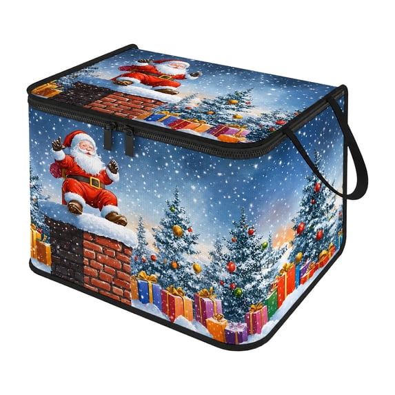 Collapible Container Christmas Storage Box, Collapsible Holiday Ornament Container with Lid ...