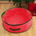 thumbnail image 1 of Christmas Storage Organizer, Gift Bags Round Christmas Wreath Organizer Storage Bag One Side Transparent Basketweave Fabric PVC Wreath Storage Box,30 Inch Door Wreath Organizer,Packing Supplies(Red), 1 of 7