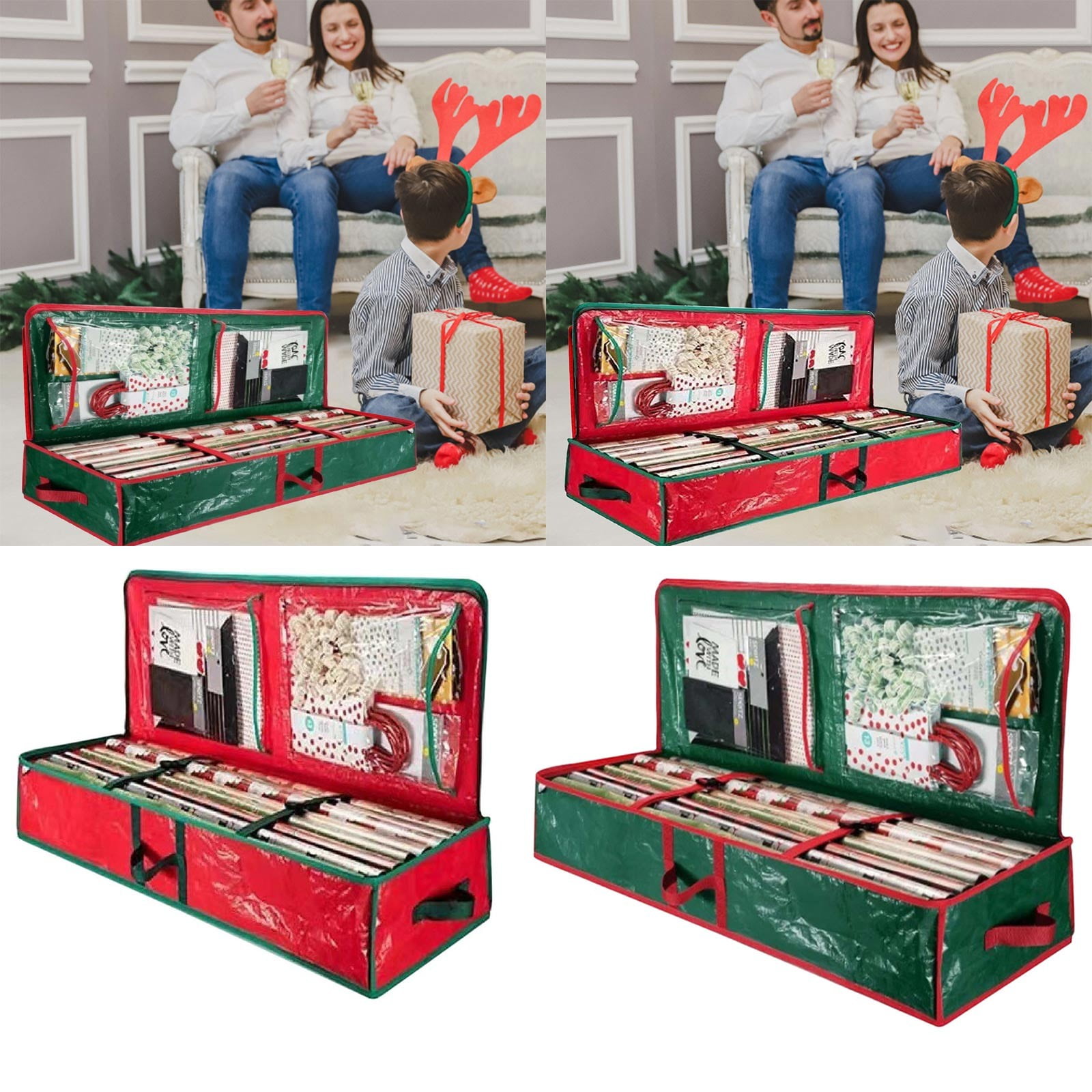 Christmas Storage Rack Spacious Under Bed Holiday Wrapping Paper