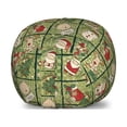 thumbnail image 1 of Christmas Storage Toy Bag Chair, Cartoon Santa Claus Trees Teddy Bears Candies Sketchy Design Print, Stuffed Animal Organizer Washable Bag, Small Size, Olive Green White, by Ambesonne, 1 of 3