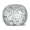 thumbnail image 1 of Christmas Storage Toy Bag Chair, Deer in the Winter Forest Happy New Year in Woodland Trees Graphic Art, Stuffed Animal Organizer Washable Bag, Small Size, Dust Grey Pale Taupe, by Ambesonne, 1 of 3