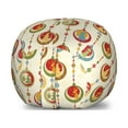 thumbnail image 1 of Christmas Storage Toy Bag Chair, Holiday Pendants with Colorful Dots and Balls Reindeer Santa Elf and Fir Tree, Stuffed Animal Organizer Washable Bag, Large Size, Multicolor, by Ambesonne, 1 of 3