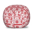 thumbnail image 1 of Christmas Storage Toy Bag Chair, Scandinavian Tradition Fashion Nordic Borders Geometrical Pixel Retro Style, Stuffed Animal Organizer Washable Bag, Large Size, Orange White, by Ambesonne, 1 of 3