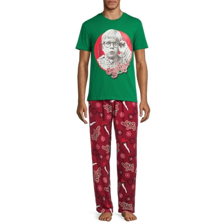 Christmas Story Men’s Graphic T-Shirt and Pants Sleepwear Set, 2-Piece