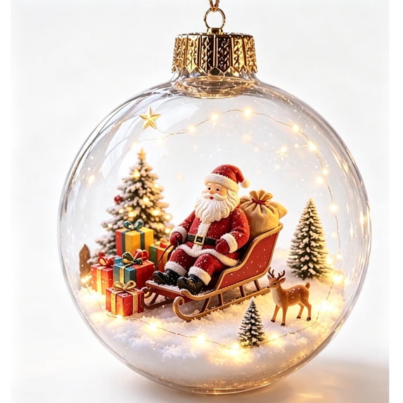 Christmas Story Ornament Ball,with Warm LED Light-Up for Christmas Tree Decor.