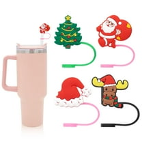 Christmas Straw Cover Cap, Straw Topper Compatible with 40 Oz Tumbler,Cup Accessories
