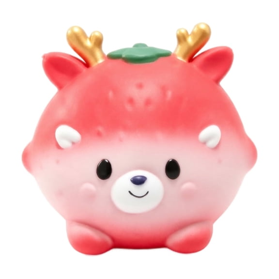 Christmas Strawberry Deer Squishy Toys, Cute Strawberry Deer Stress Balls, Soft Squeeze Fidget Toys for Anxiety Relief, Kawaii Sensory Toys for Kids Adults Party Favors Classroom Prizes