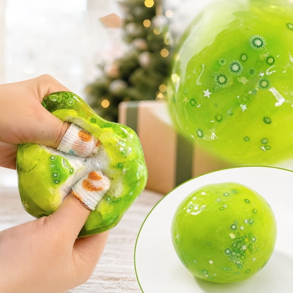 Christmas Stress Toys, Green Fruit Style Squeeze Toys, Slow Rising Squishy Toys, Stress Relief Fidget Toys, Anxiety Relief Items for Relaxation, Christmas Gifts for Girls and Boys