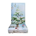 thumbnail image 1 of Christmas Stretch Chair Cover – Removable & Washable Dining Chair Slipcover for Holiday Decoration – Elastic Polyester Seat Protector for Kitchen, Hotel & Party Use, 1 of 5