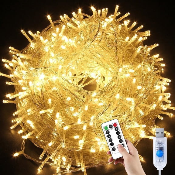 Christmas String Lights-10M 80LED Fairy Lights Indoor Fairy Lights Indoor Outdoor Rope Fairy String Lights USB Powered with Remote.