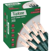 Tupkee Christmas String Lights 300 Count - Incandescent Mini Clear Warm Christmas Light - 62 Feet Light String - Christmas Tree Lights - Indoor & Outdoor Christmas Decorations