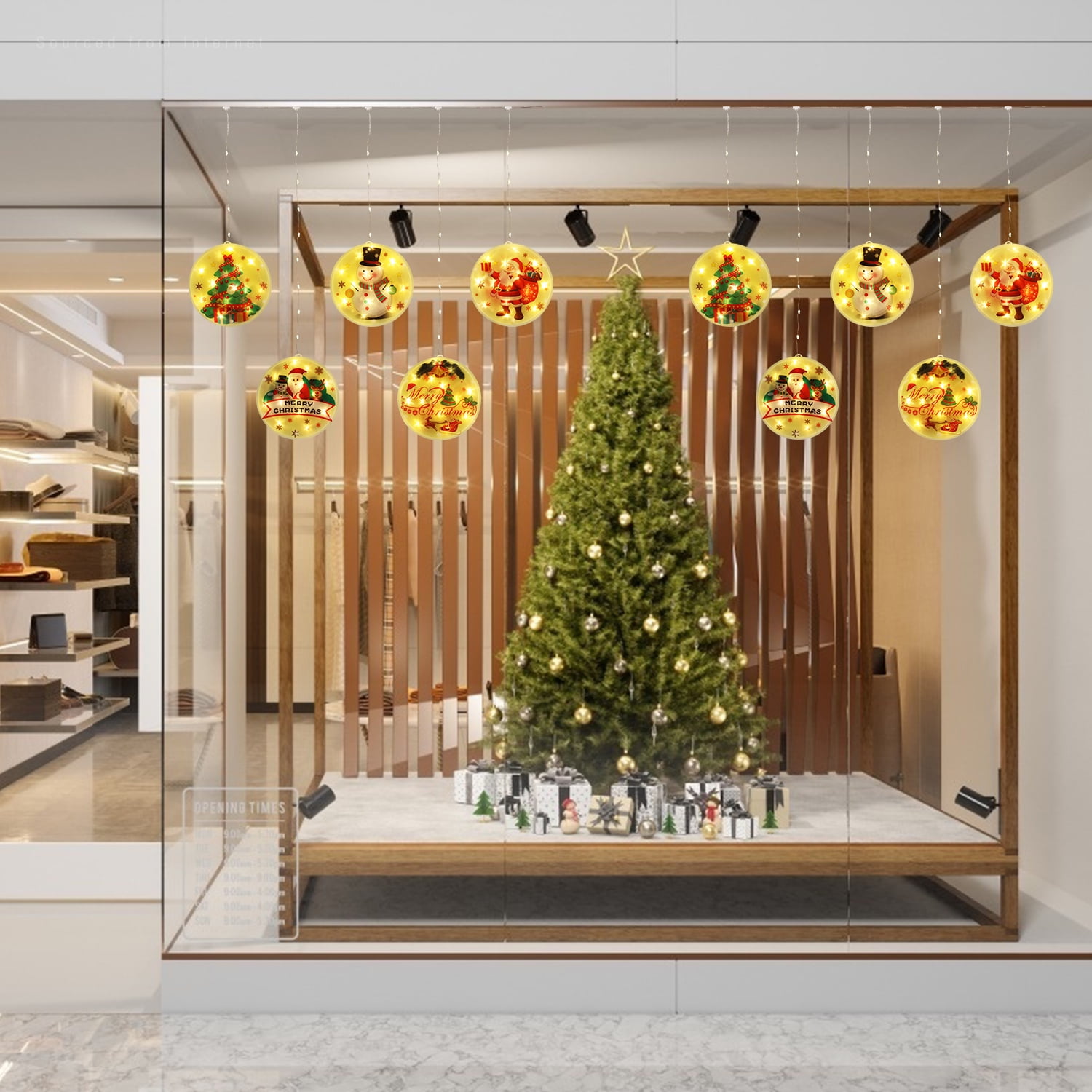 5 LED Novelty Hanging Christmas Lights, 3D Lights Window and Wall Decoration