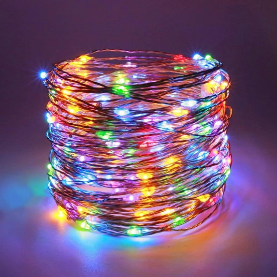Christmas String Lights, Battery Powered Copper Wire Starry Fairy Lights, 66ft 200 LED Battery Operated Indoor Lights for Bedroom Tree Parties Wedding Christmas Decor, Multicolor