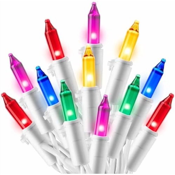 Christmas String Lights Indoor,100 Count Mini Multicolor Light with 21.4 FT White Wire,Lighting Decor for Patio Dorm Classroom Bedroom Holiday Wedding Party Garland Birthday Festival