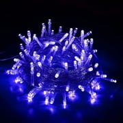 Christmas String Lights Indoor Outdoor, 33FT 100 LED Extendable Clear Wire 8 Modes Twinkle Fairy String Lights Plug in f