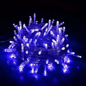 Christmas String Lights Indoor Outdoor, 33FT 100 LED Extendable Clear Wire 8 Modes Twinkle Fairy String Lights Plug in for Christmas Tree Holiday Party Garden Decorations
(Blue)