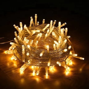 Christmas String Lights Indoor Outdoor, 33FT 100 LED Extendable Clear Wire 8 Modes Twinkle Fairy String Lights Plug in for Christmas Tree Holiday Party Garden Decorations
(Warm White)