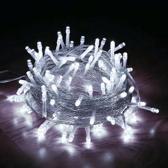 Christmas String Lights Indoor Outdoor, 33FT 100 LED Extendable Clear Wire 8 Modes Twinkle Fairy String Lights Plug in for Christmas Tree Holiday Party Garden Decorations
(Cold White)