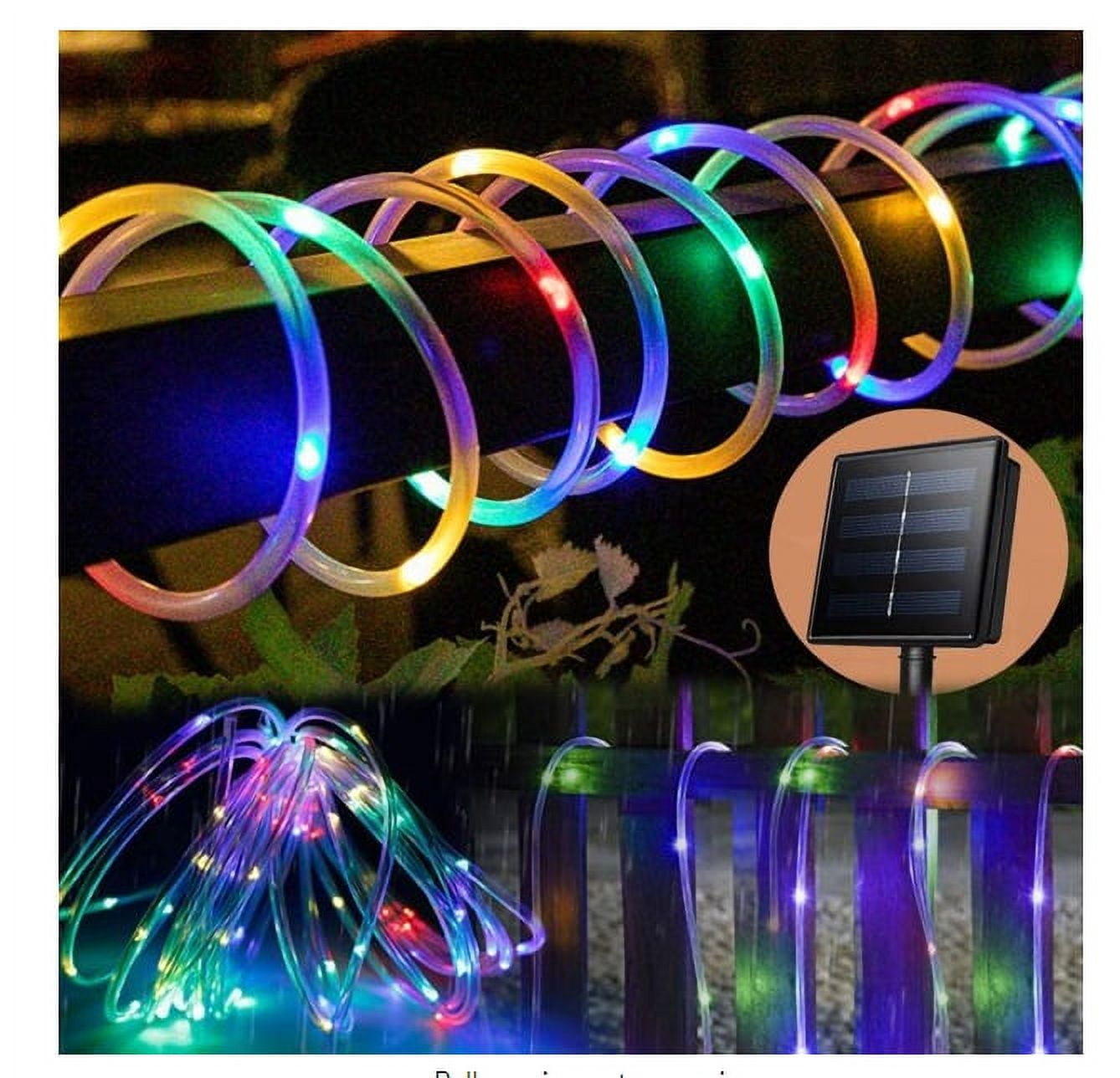 Christmas String Lights, Multicolor Solar Rope Lights Outdoor 72ft 200 LEDs Copper Wire Tube Lighting Waterproof Holiday Christmas Yard Patio Road Pathway Decoration Fairy Lights (Multicolor)