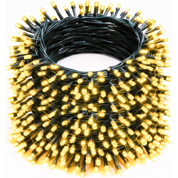Christmas String Lights Outdoor, 328 FT 1000 LED Waterproof String Lights Green Wire with 8 Modes Timer, Christmas Decoration for Indoor Yard Tree Wedding Party Holiday, Warm White