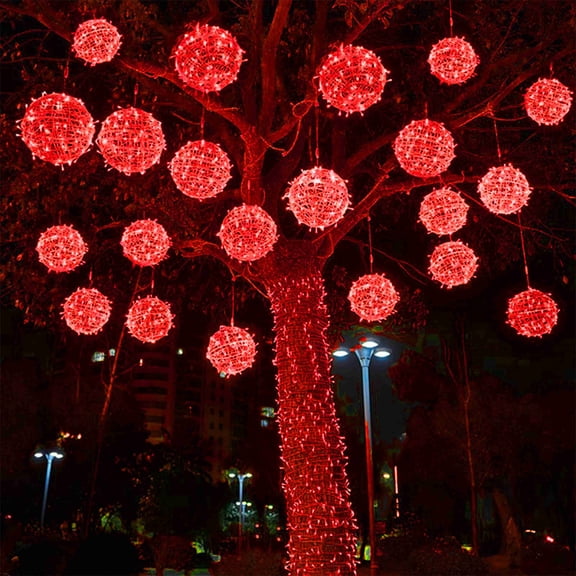 Christmas String Lights Outdoors,Sphere Ball Tree Garden Globe Lights for Home, Party, Christmas, Porch Patio,Wedding, Garden,Tree Decoration with Memory Function Plug
