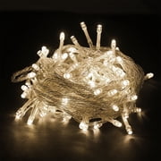 Beatineon 39FT 120LED Fairy String Lights, Christmas Decoration Lights with 8 Flashing Modes, Connectable Transparent Wire, Indoor Outdoor Holiday Lights with Timer, Warm White
