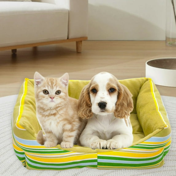 Christmas Stripe Rectangle Plush 13*18" Dog Cat Bed