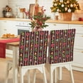 thumbnail image 1 of Christmas Stripes Chair Covers Set of 8 Bell Flower Stars Snowflakes Burgundy Chair Back Covers Stretch Removable Washable Slipcovers Protector for Dining Room Kitchen Party Decor, 1 of 5