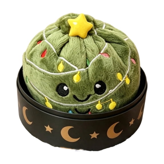 Christmas Stuffed Squishy Dumplings with Container, Soft Plush Holiday Character Toy for Anxiety Relief