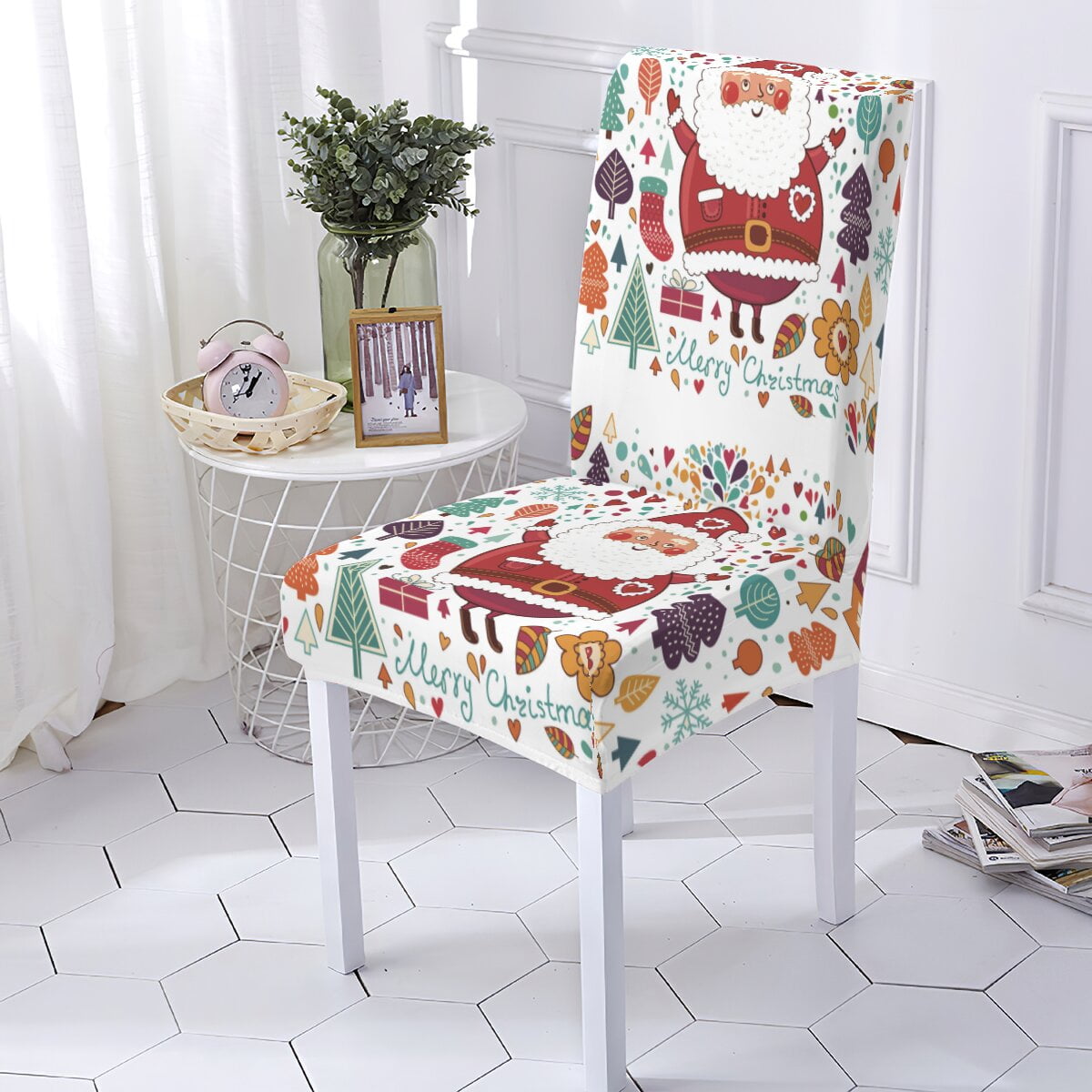 Christmas Style Chair Cover Elastic Chairs Covers For Dining Room