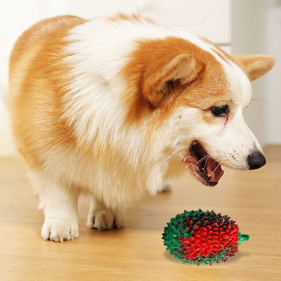 Christmas Style Dog Chew Ball Toy Durable High Elastic Rubber Bone Texture Training Toy for Small Medium Dogs, Teeth Cleaning Stress Relief Interactive Fetch Play Pet Toy