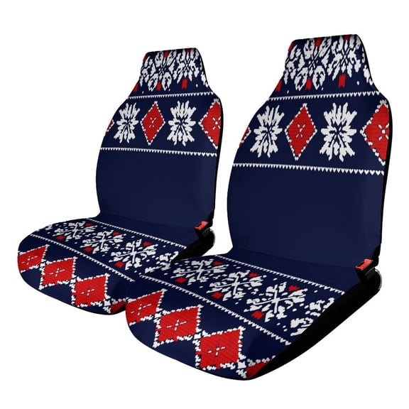 Christmas Style Printing Car Seat Covers Car Accessories Pack of 2 Universal Front Seat Protective Cover