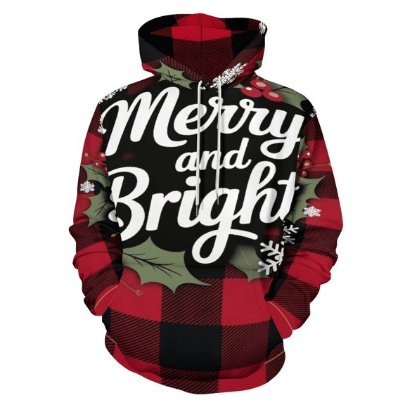 Christmas Style Printing Men's Women Vintage 3D Hooded Sweatshirt - All-Season Loose Fit Streetwear