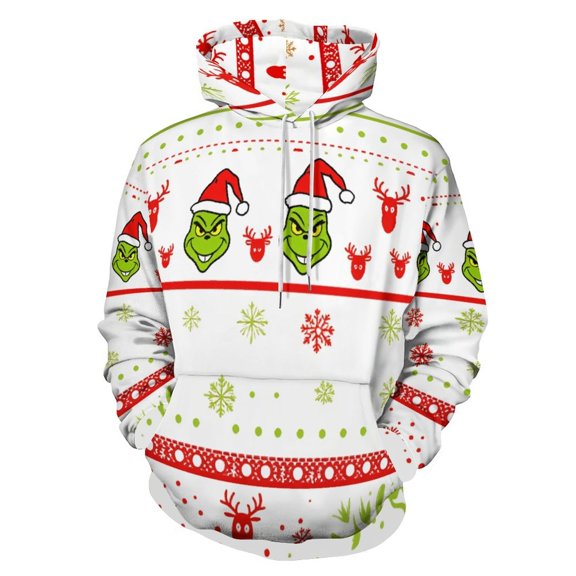 Christmas Style Printing Men's Women Vintage 3D Hooded Sweatshirt - All-Season Loose Fit Streetwear