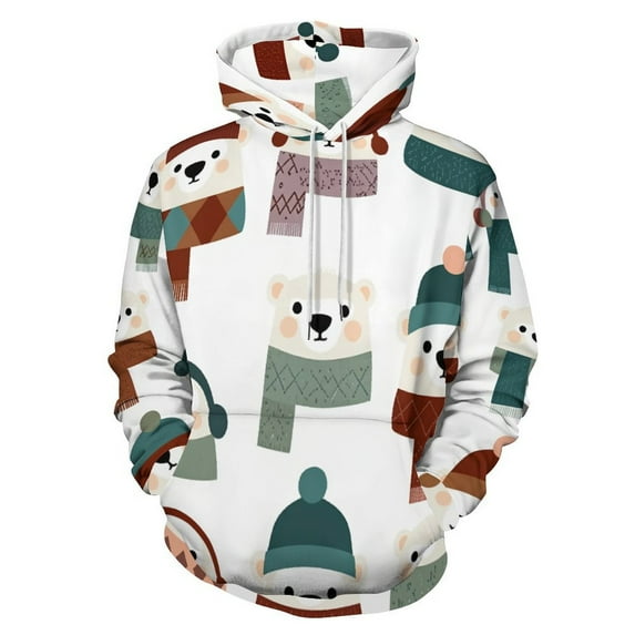 Christmas Style Printing Men's Women Vintage 3D Hooded Sweatshirt - All-Season Loose Fit Streetwear