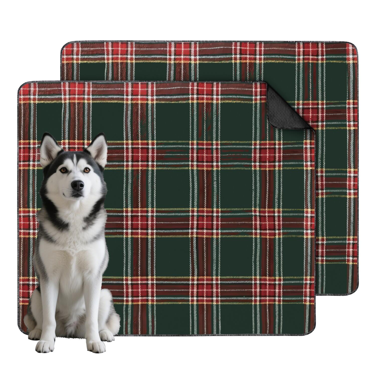 Christmas Style Puppy Training Pads 35"x41" 2-Pack, Large Washable Reusable Dog Potty Mats with Enhanced Absorption Layers for Reliable Protection