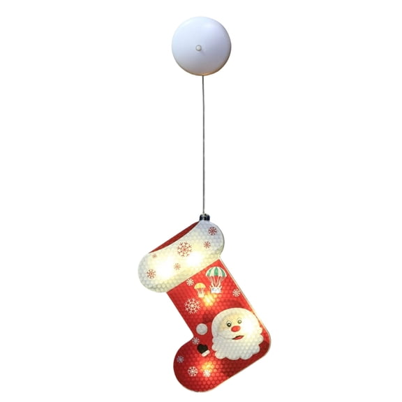 Christmas Suction Cup Window Light – Battery-Powered Hanging LED Chandelier for Glass, Mirror, or Door – Multicolor Holiday Festival String Light Decor