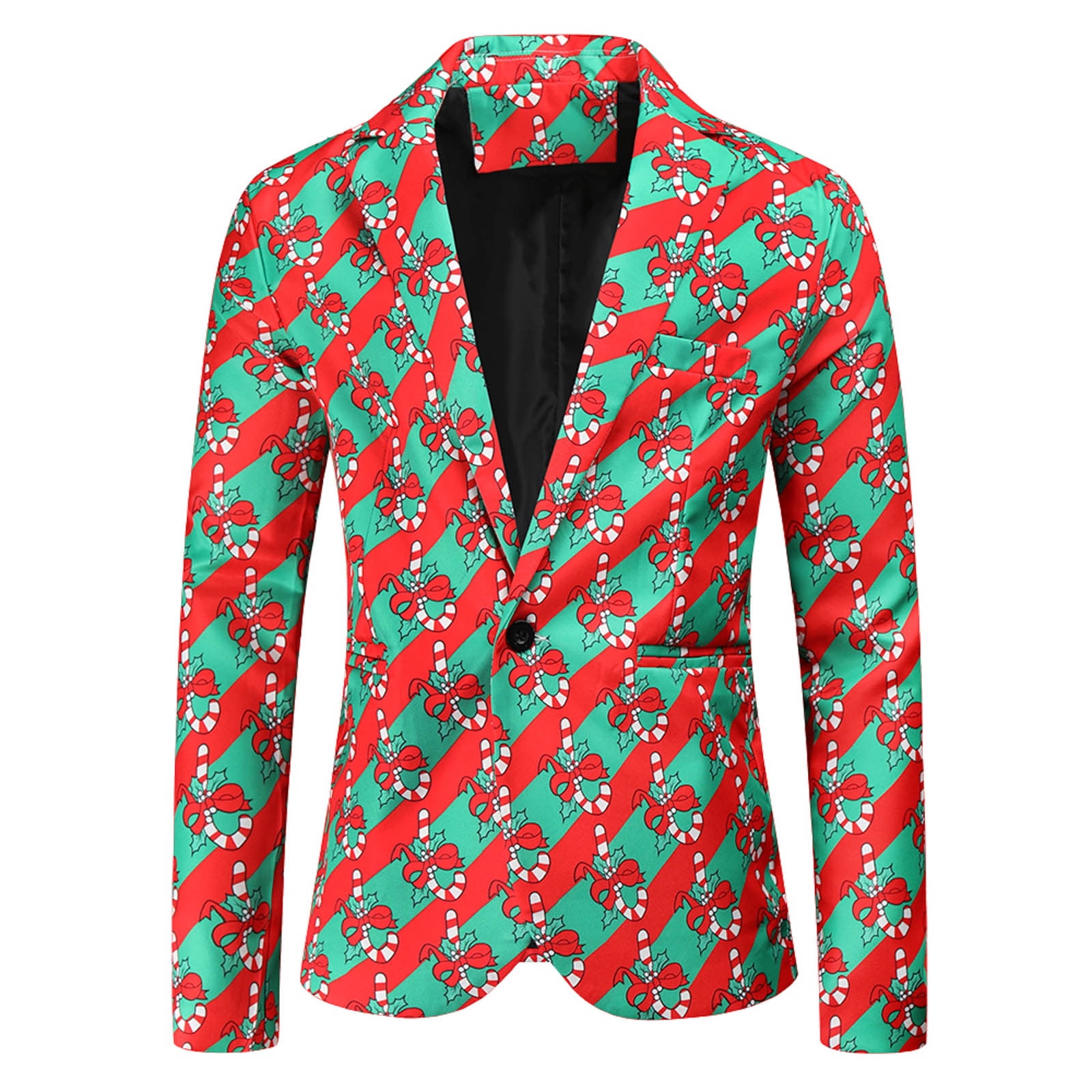 Christmas Suit Jacket Fashion Casual Men s Single Printed Suit Men s Coats Walmart