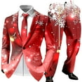 thumbnail image 1 of Christmas Suit for Men 2 Piece Funny One Button Formal Xmas Jacket Blazer And Pant Outfit Slim Fit Winter Festive Party Men's Suits, 1 of 6