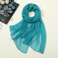 thumbnail image 1 of Christmas Summer Short Sleeve Snow Scarfs for Women Blue Casual Colorful Multicolor Solid Color Chiffon Thin Regular Silk Scarf Sunscreen, 1 of 1