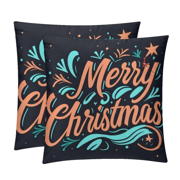 Christmas Sumptuous Velvet Throw Pillow Covers Set of 2, Decorative Bed Pillow Cases with Unique Patterns for Home Decor, Sizes 16x16, 18x18, 20x20 Inches