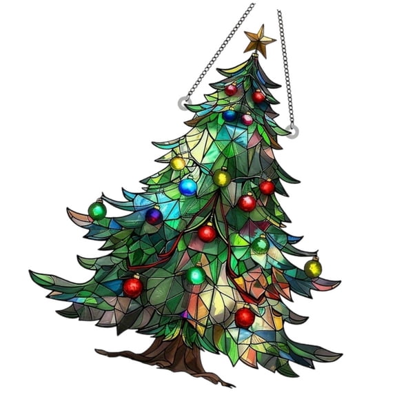 Christmas Sun Catchers Acrylic Ornament Shatterproof Holiday Decoration Rainbows Light Refractions for Indoor Window Decoration