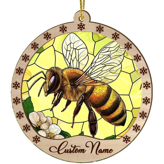 Christmas Suncatcher Bumblebee, Bumblebee Ornament, Bumblebee Hanging Decor, Bumblebee for Trees EGboab (Bumblebee 8)